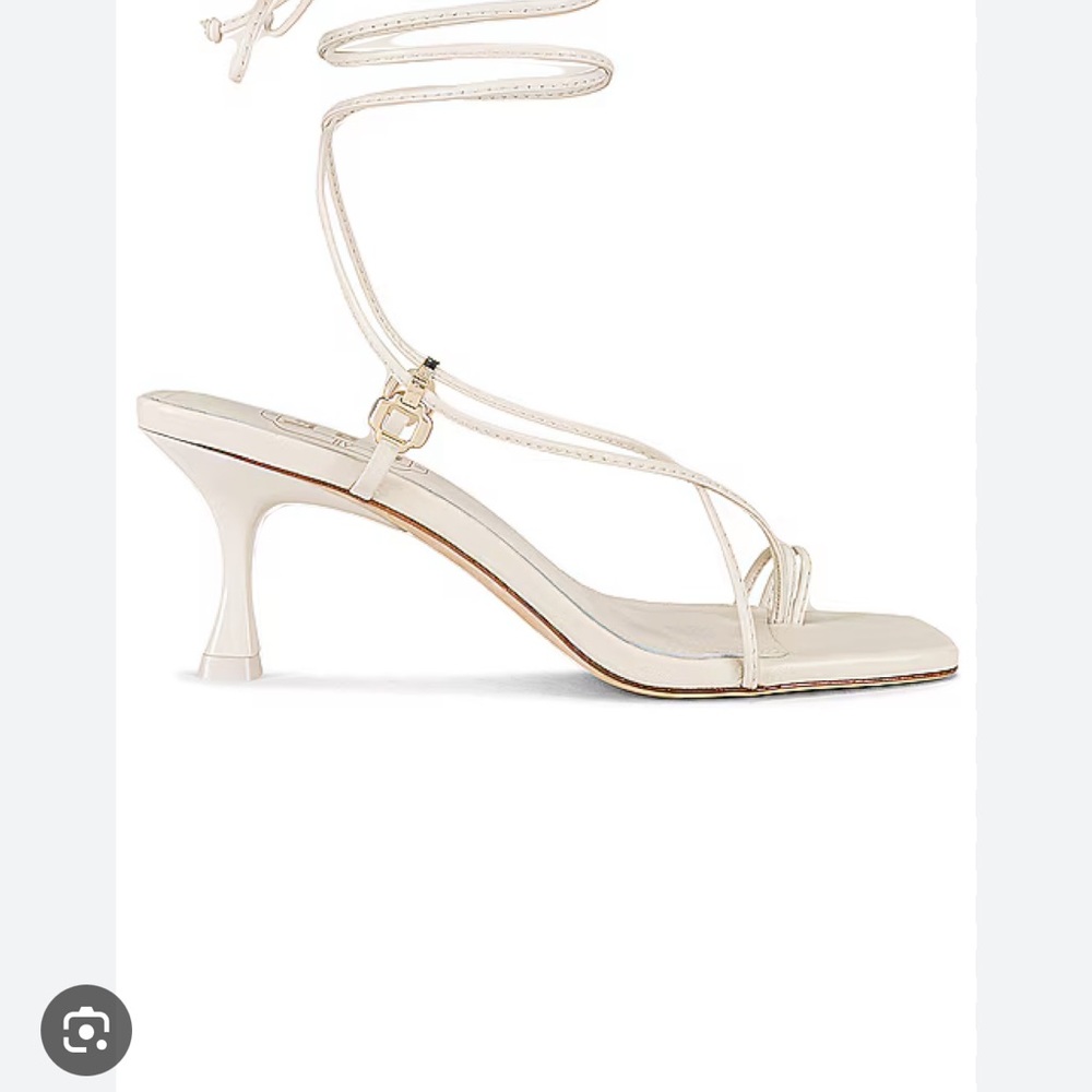 Larroudé Miso Cream Strappy Heels – Size 8 (Wedding / Summer / Neutral)